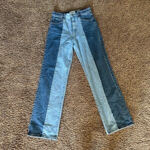 KanCan High Waisted Two-Tone Jeans